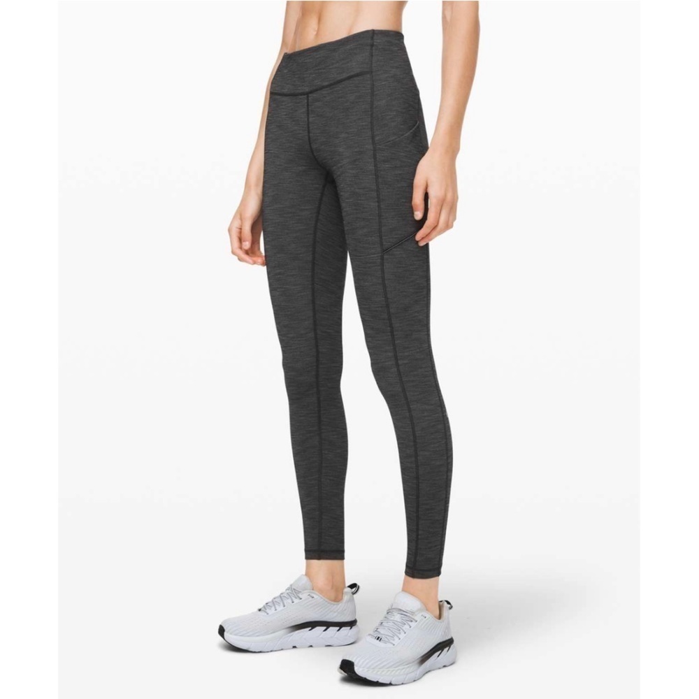 Lululemon | Speed Up Tight *Full On Luxtreme Brushed Heathered Black Grey Size 4